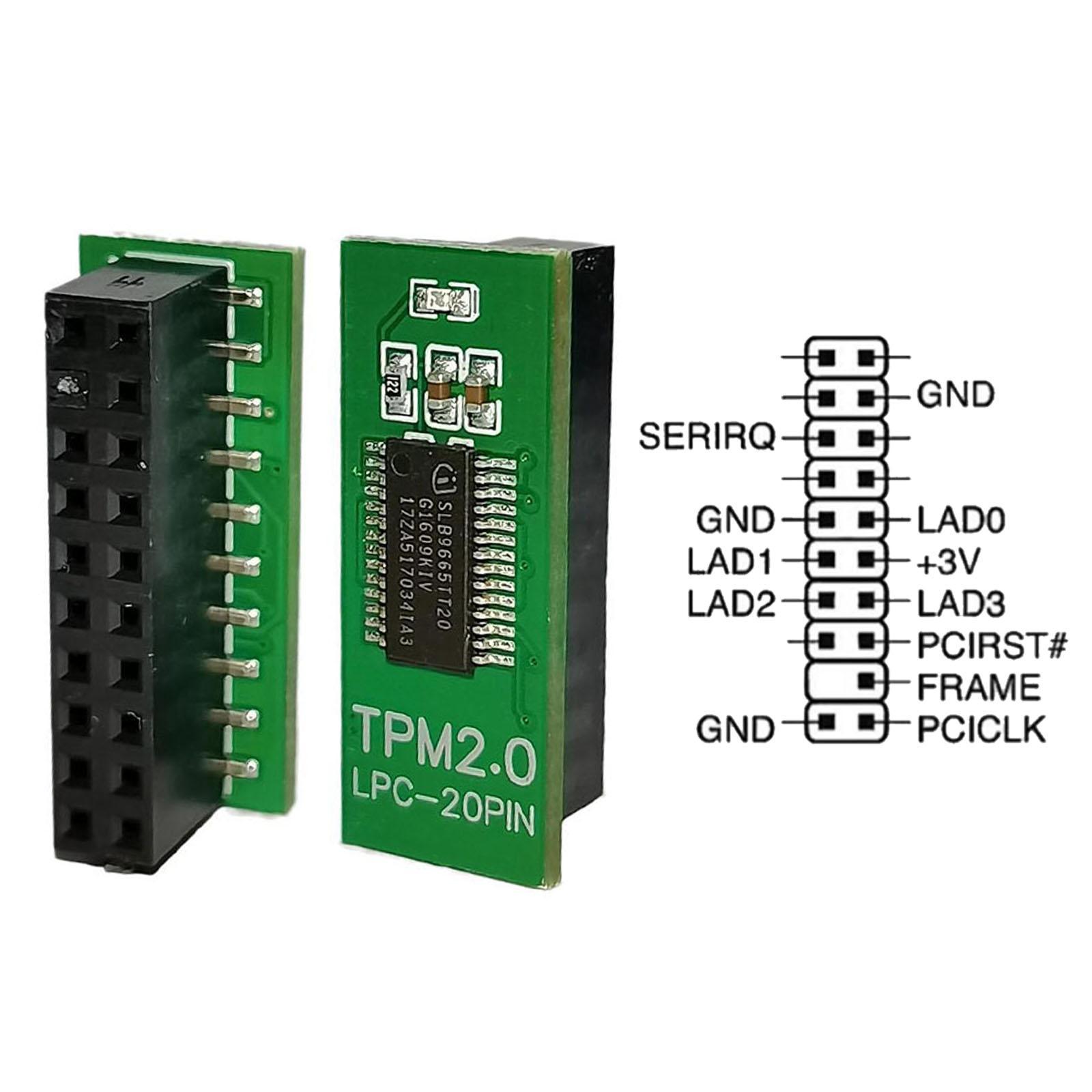 Tpm 2.0 Module/ 20Pin Lpc /Green/ Encryption/ Remote Card Module for Gigabyte for for Multi-Brand Motherboard for AMD for