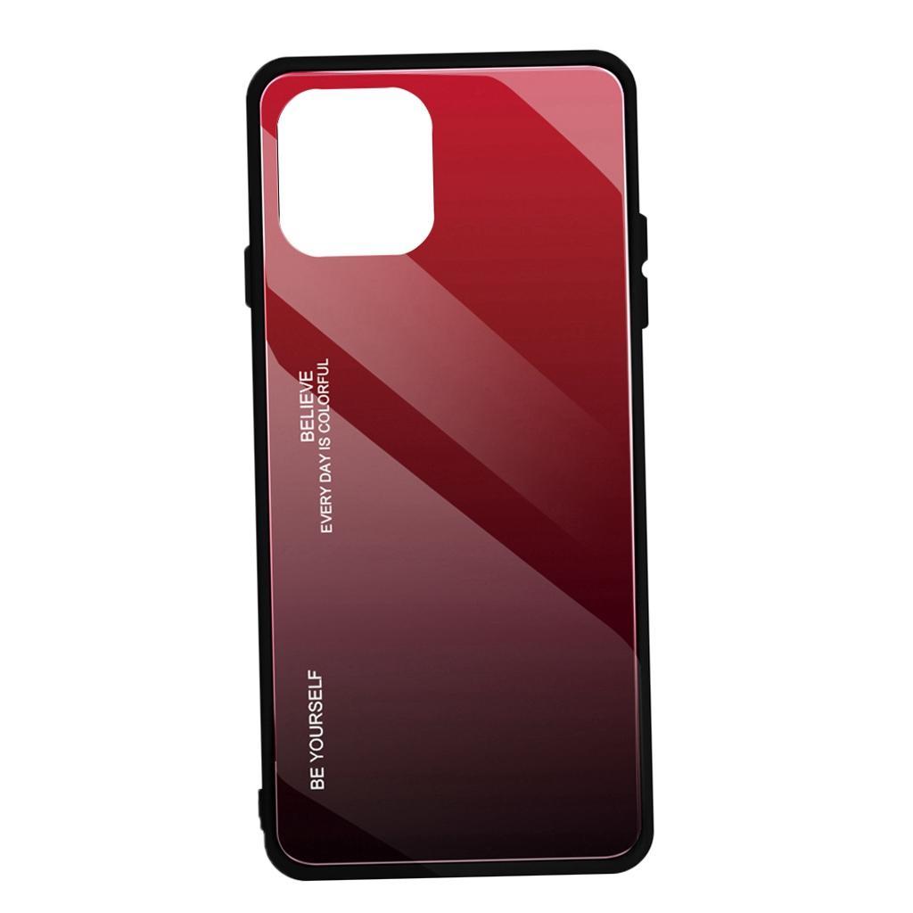 Gradient glass cover case for iPhone 11 Pro 6.1 inch for iPhone 11 Red+Black