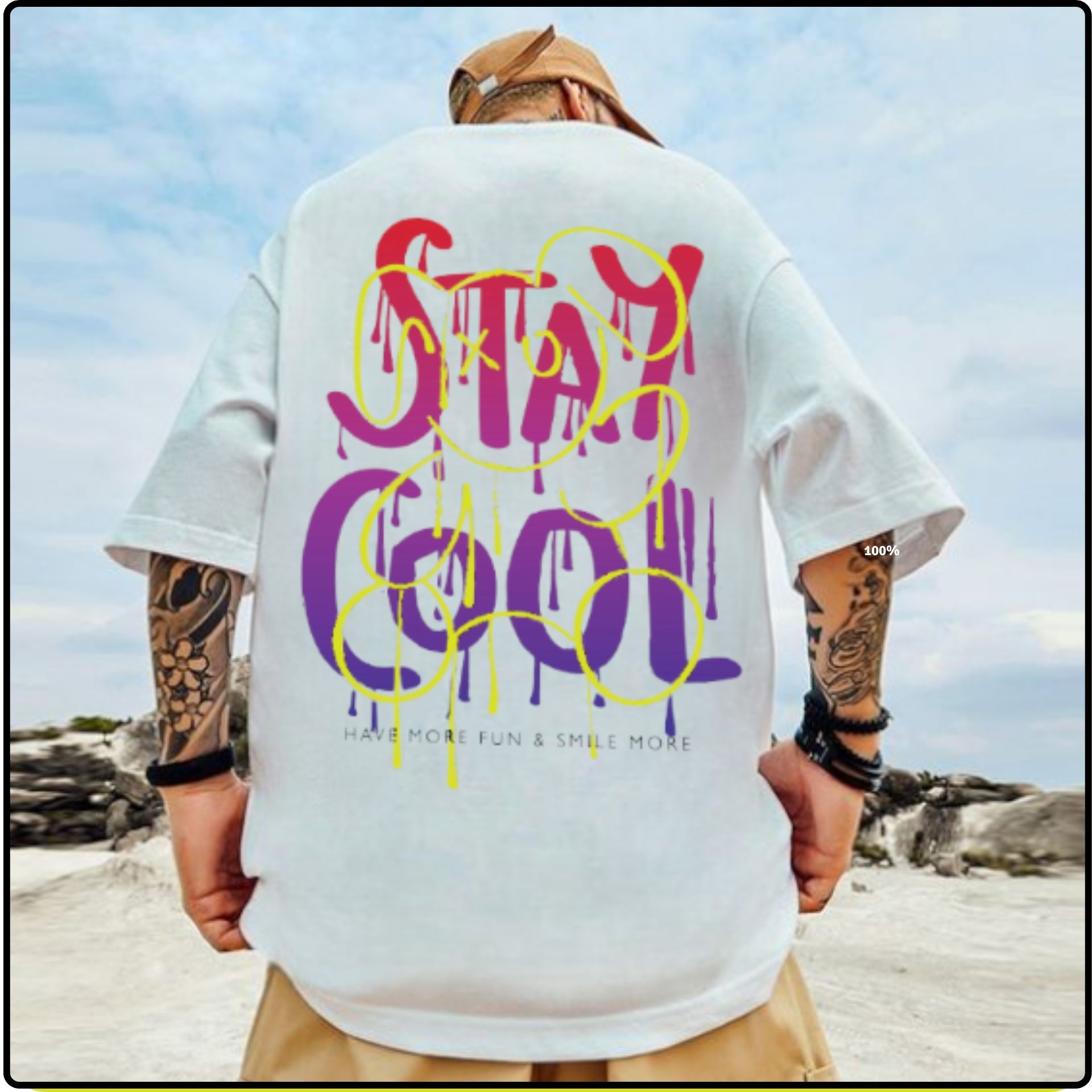 Áo Thun Nam Mã TSO00032 Ngắn Tay Cổ Tròn, Cotton 100%Cao Cấp, Áo In Chữ Stay Cool Kết Hợp Hoạ Tiết Độc Đáo – Dopel Shop