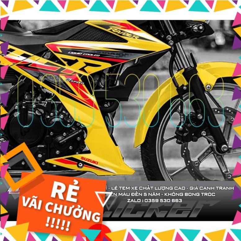 Tem rời Raider mẫu 2021 - dán xe vàng - không bay màu