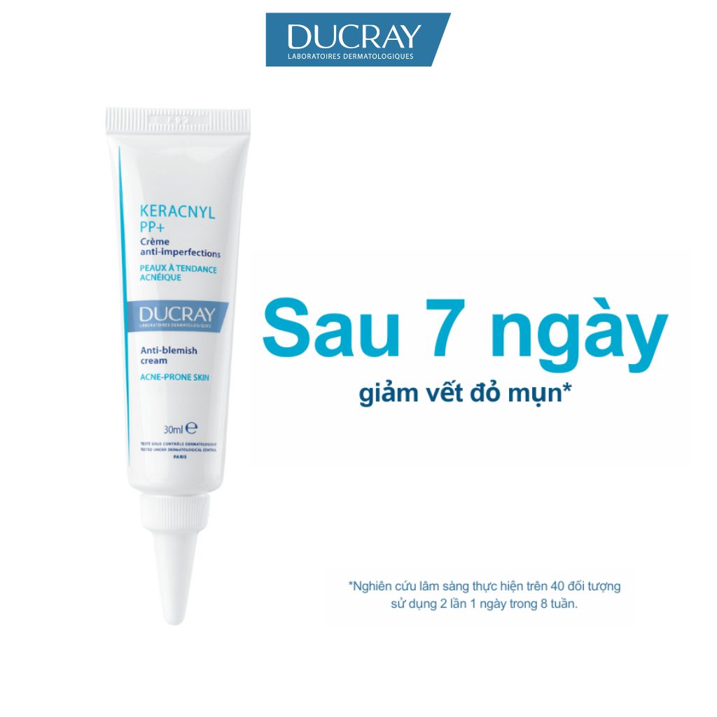 Kem ngừa mụn viêm &amp; thâm chuyên biệt dành cho da nhờn, tổn thương Ducray Keracnyl PP+ Anti-Blemish Cream 30ml