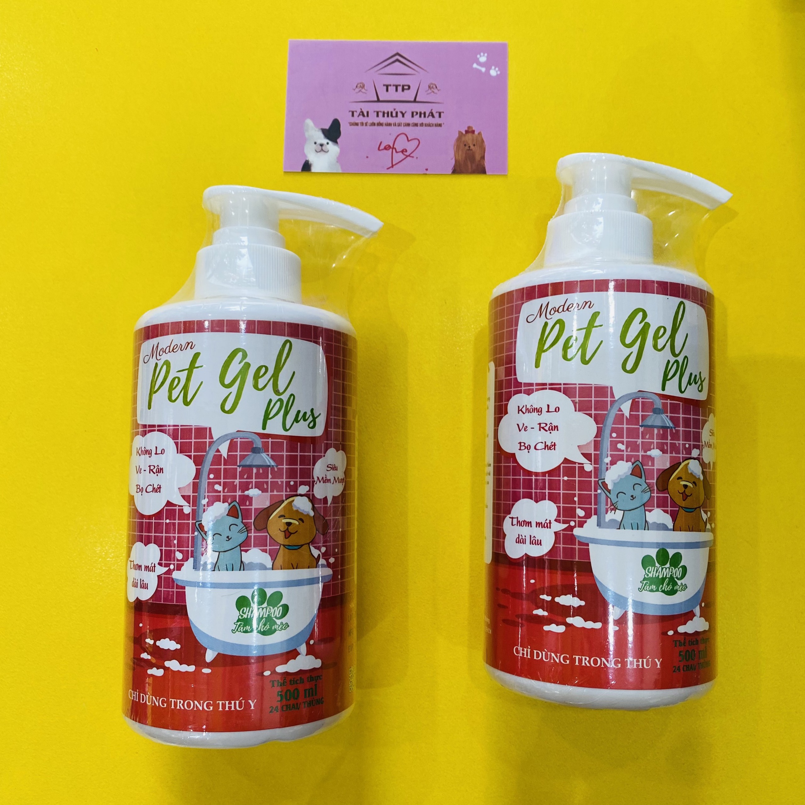 Sữa Tắm Pet Gel Plus 500ML - Kiểm Soát Ve Rận Bọ Chét Cho Chó Mèo - Pet Tài Thủy Phát - T003