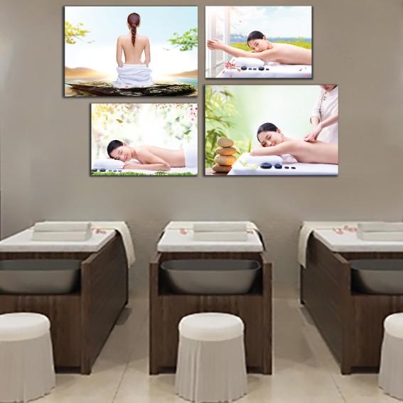 Tranh dán tường tiệm spa, tiệm xông hơi, massage sauna