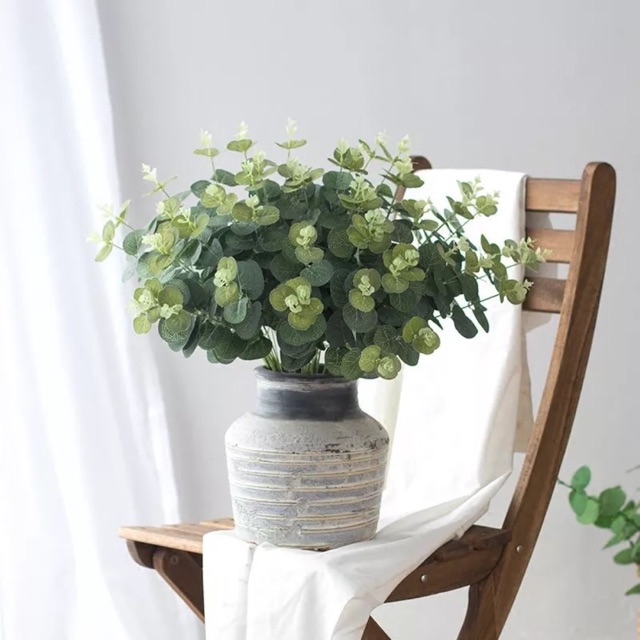 Cành lá táo giả - Bình cắm sẵn - cao 35cm - Cây giả, hoa lụa Decor trang trí nhà cửa