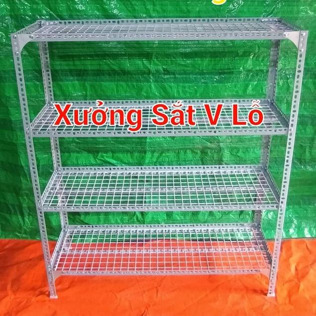 Kệ sắt V lỗ( lưới ô vuông ) Rộng 20cm x Chiều dài 60cm ( Cao từ 60cm đến 1,5M) Nhiều tầng