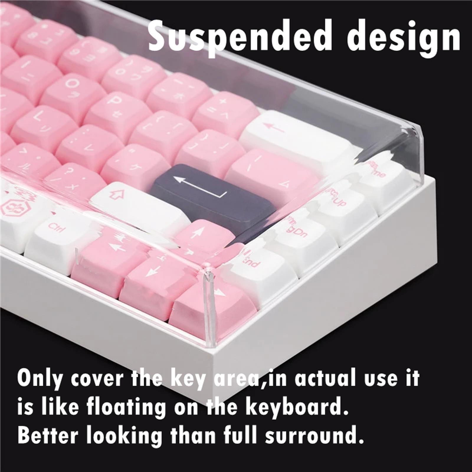 2 PCS Mechanical Keyboard Transparent Easy to Use Homes Offices