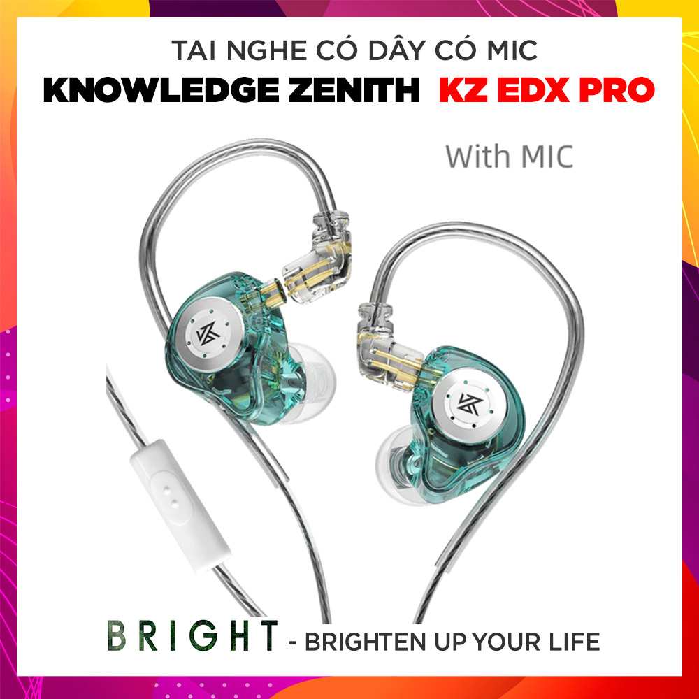 Tai Nghe Có Dây Có Mic Knowledge Zenith KZ EDX Pro - Hàng Chính Hãng - Xanh