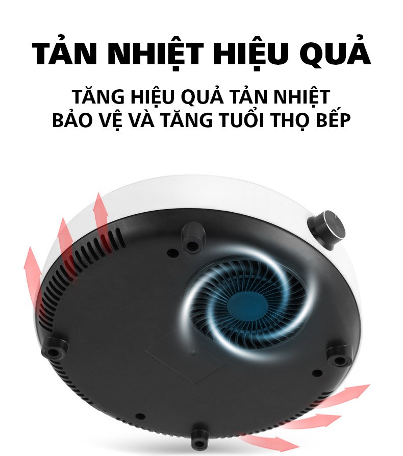 Bếp Từ Tròn WELI Công Suất 3500W, Chống Nước - Mặt Bếp Gốm, 8 Nấc Tiện Lợi, An Toàn, Thông Minh