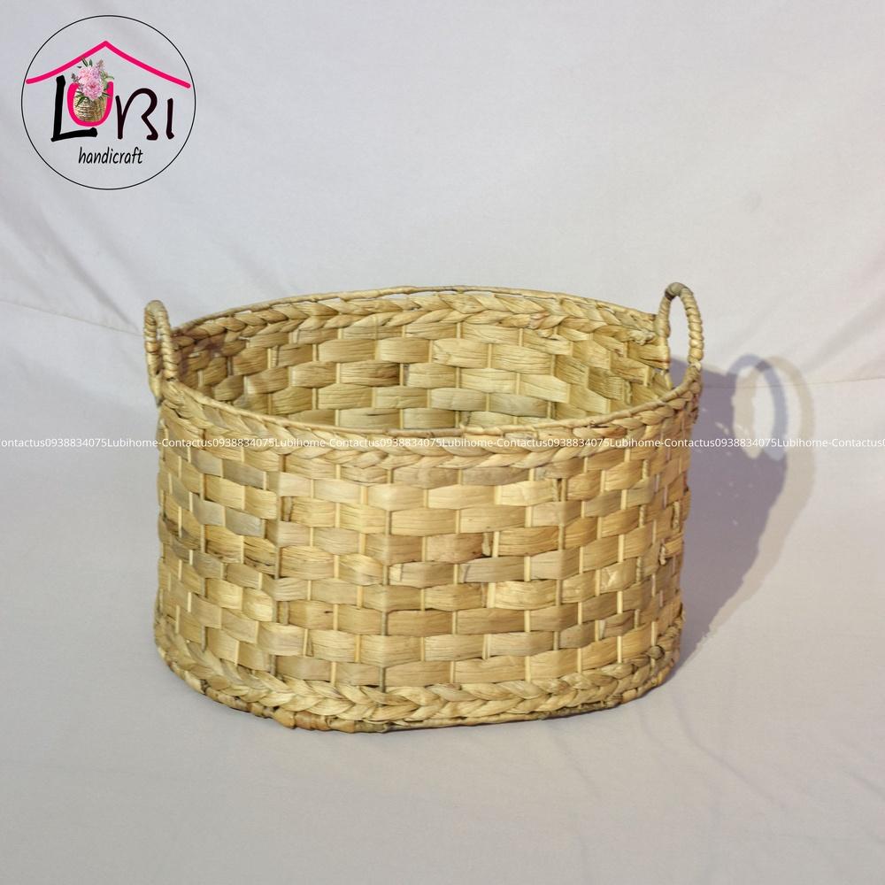 Lubihandicraft - Sọt đựng đồ đan lục bình hình oval - cỡ lớn, sang trọng