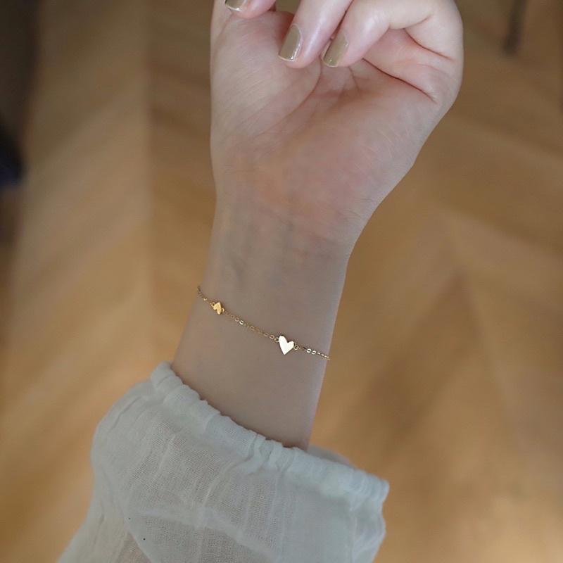 Lắc Tay Vòng Tay Tim Xéo Dễ Thương Không Đen Đẹp Ring House