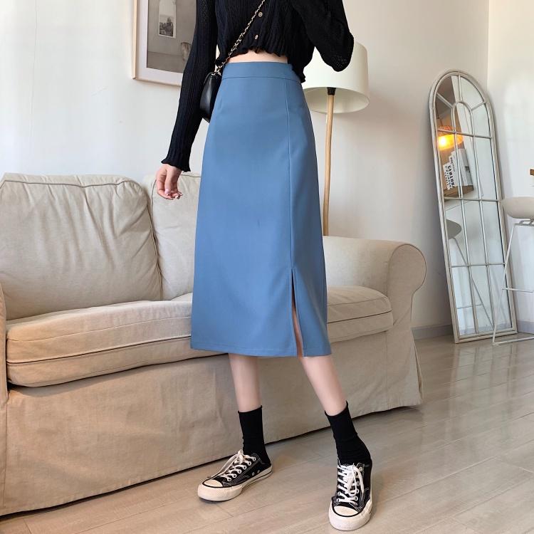 Chân Váy Công Sở dáng dài Chữ A Sẻ Trước phong cách ulzzang Hàn Quốc mới nhất
