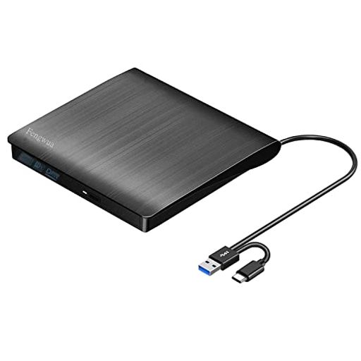 Ổ đĩa CD/DVD gắn ngoài cho máy tính,xách tay,Macbook,1 USB 3.0 Type-C Đầu ghi CD/DVD di động-Hàng Chính Hãng