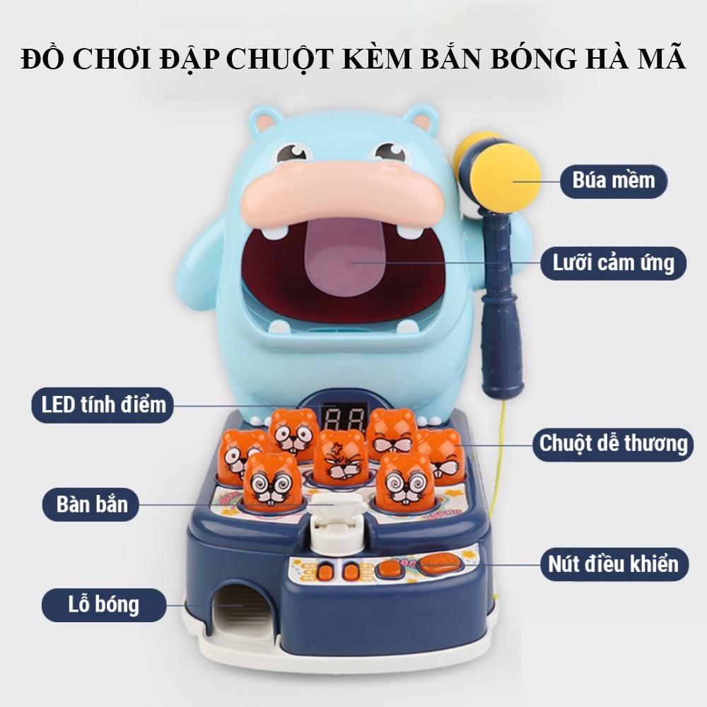 Đồ chơi trẻ em đập chuột bắn bóng kèm nhạc luyện tập phản xạ, tinh mắt và tư duy nhanh nhạy cho bé.