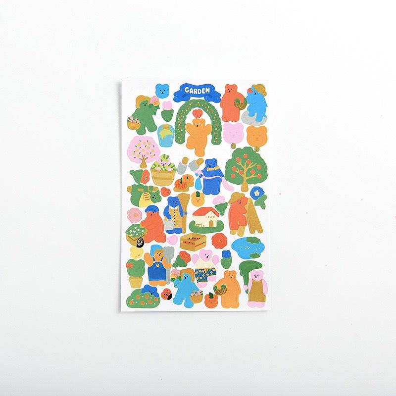 Miếng sticker gấu dán trang trí, dễ thương Hàn Quốc
