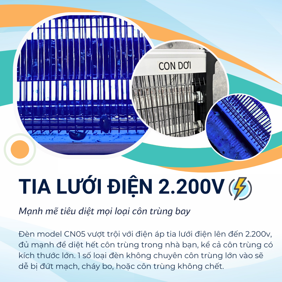 Đèn diệt muỗi côn trùng công nghiệp model CN05 Công Suất 35w-diện tích 100m2
