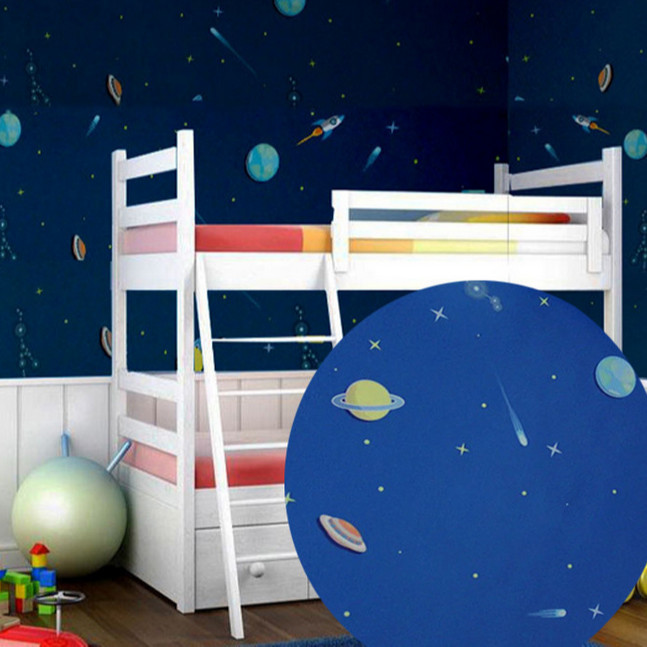 Cuộn 5m Decal Giấy Dán Tường Vũ trụ xanh