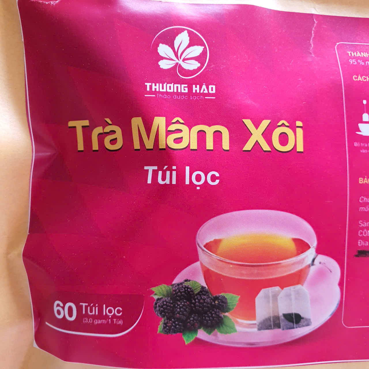 Túi 60 gói trà túi lọc Mâm Xôi -tốt cho nữ