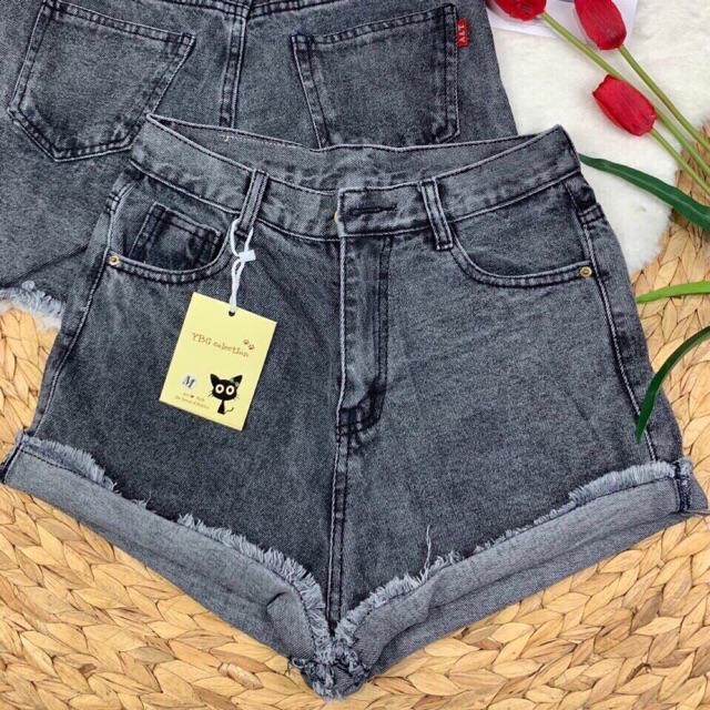 Quần shorts jean cạp cao