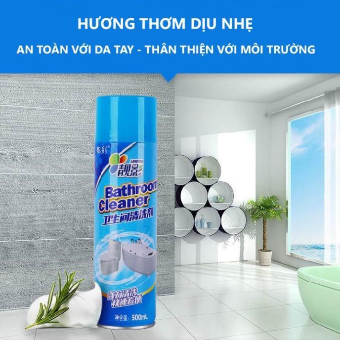 Chai xịt bọt tuyết giúp tẩy rửa nhà tắm nhà vệ sinh Bathroom Cleaner 500ml siêu sạch