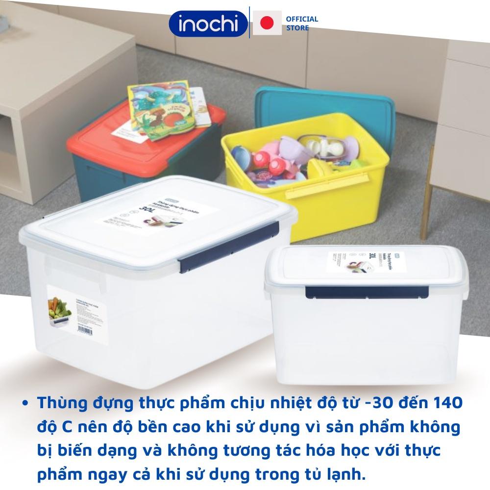 Thùng nhựa trong suốt đựng Thực Phẩm đựng đồ có nắp Hokkaido 10L-18L-30L các loại đồ khô để tủ lạnh Chính Hãng Inochi