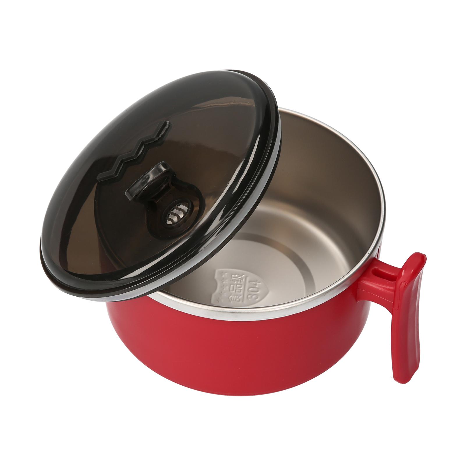 Nồi nấu súp, hâm đồ ăn bằng thép không gỉ, để lò vi sóng, có nắp thông hơi, dung tích lớn