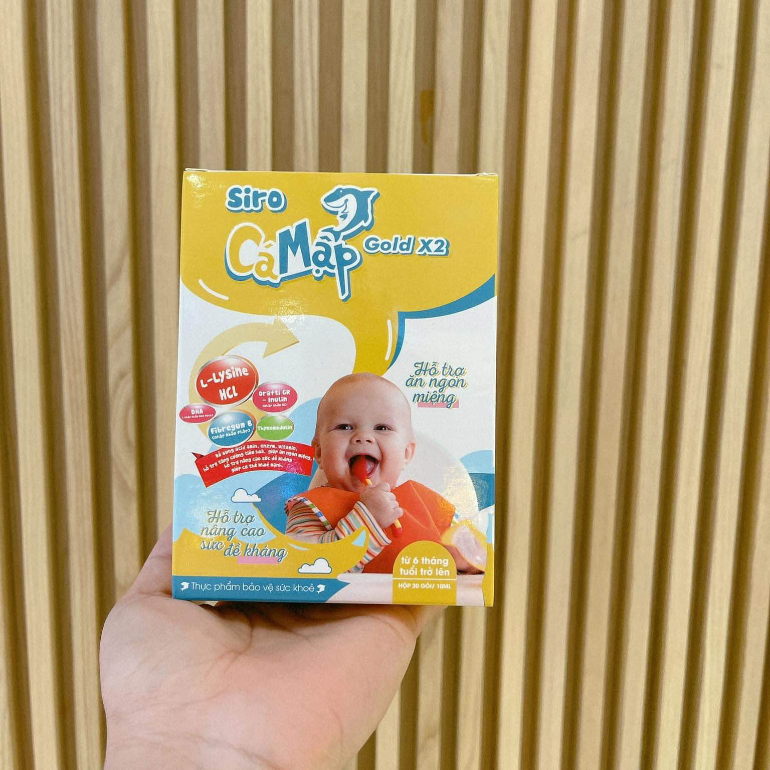 Siro Cá Mập Baby Shark Gold - Siro cho trẻ biếng ăn táo bón (30 gói x 10ml) Tặng ví đựng thẻ ATM Hiệu Hier