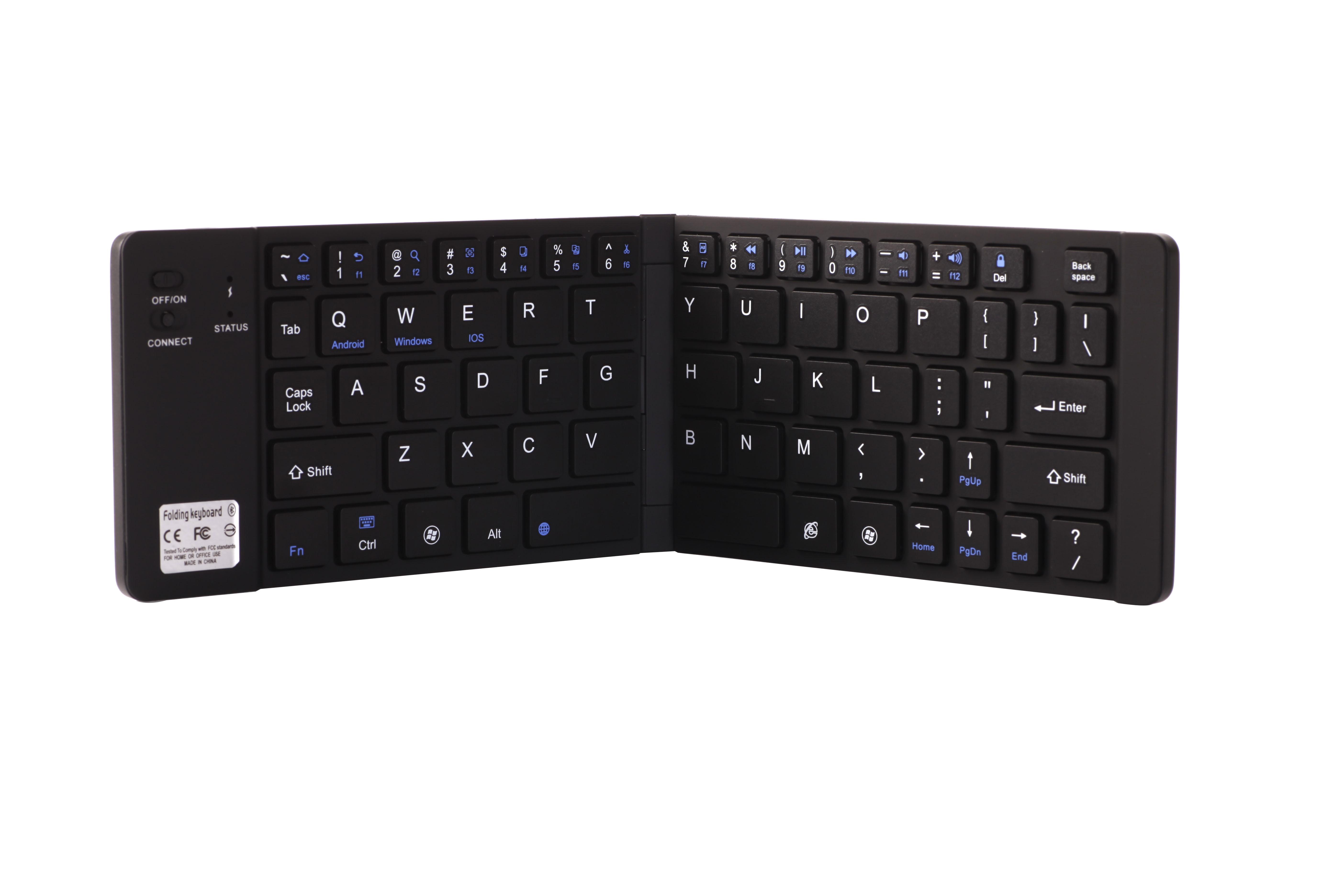 Nắp gập và bàn phím không dây Bluetooth Hợp kim nhôm Gấp cho iOS/andriod/Windows