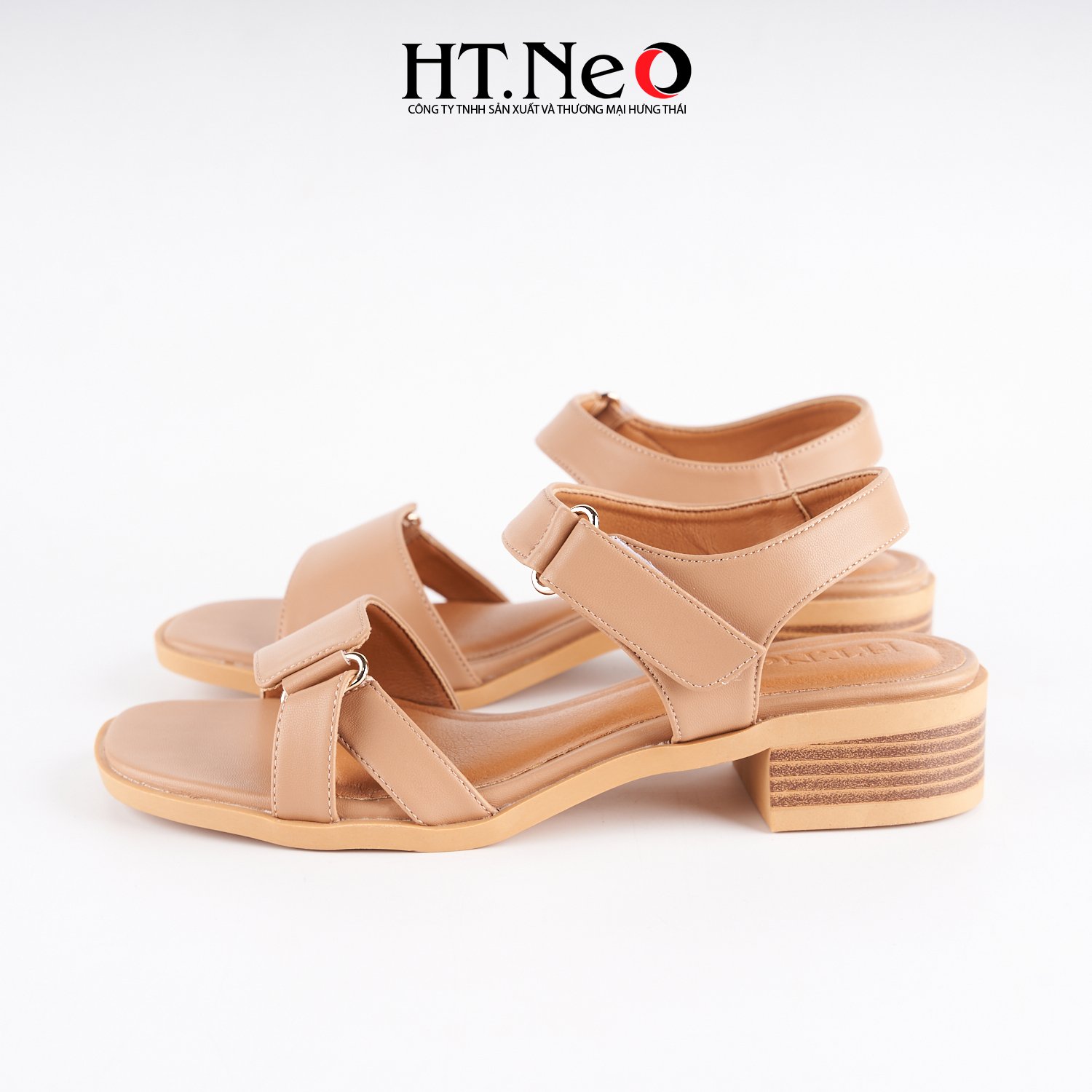 SANDAL nữ 3p quai hậu dán thiết kế đơn giản, chất liệu da gót trụ SDN176