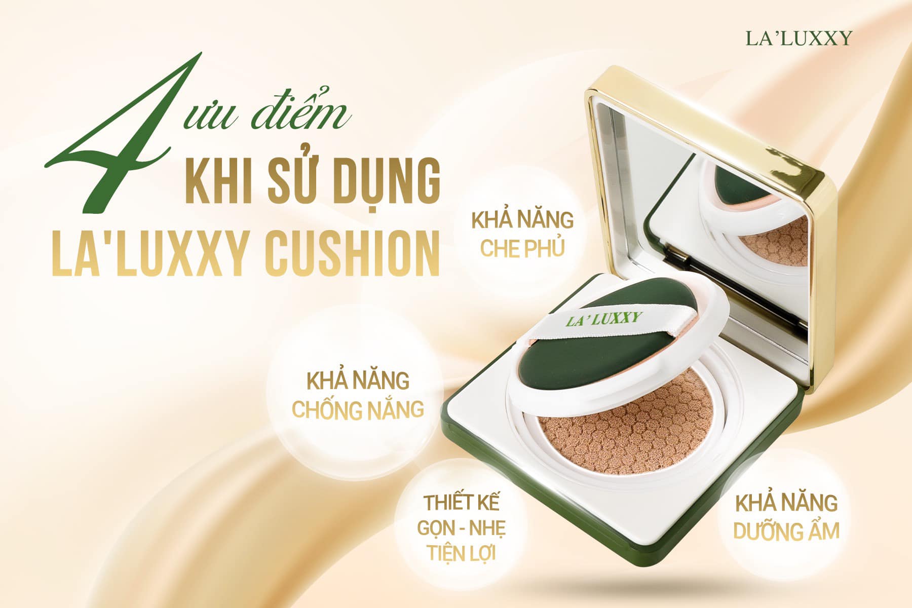 Phấn Nước La'luxxy Che Phủ Hoàn Hảo Kiềm Dầu Mềm Mịn Lên Tone Da Tự Nhiên