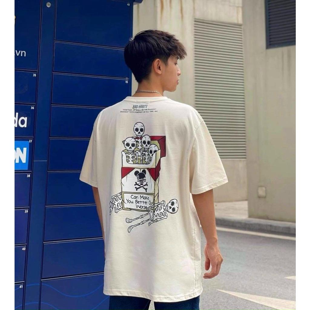 Áo Thun Local Brand Bad HaBit Nam Nữ Tay Lỡ Form Rộng Unisex Full Mạc