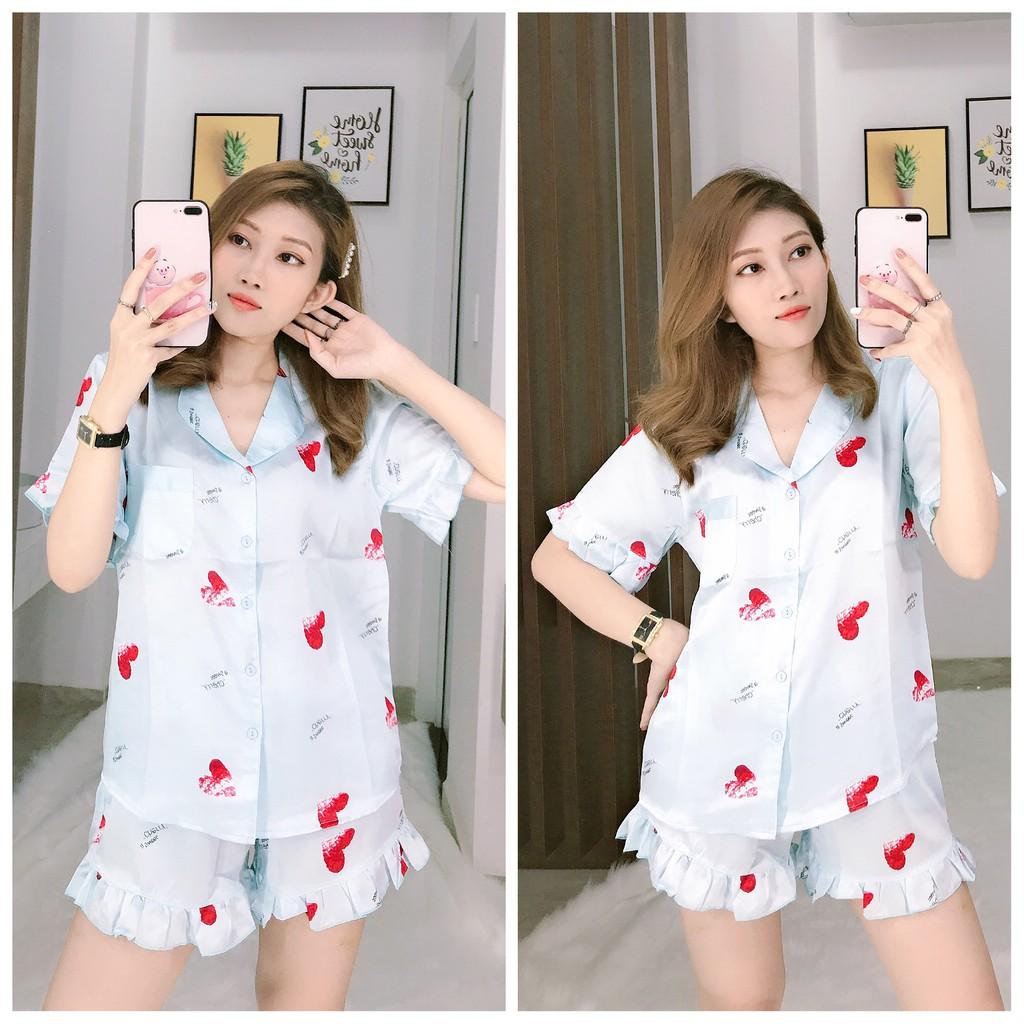 Đồ Bộ Pijama Đùi, Lụa Satin (40-58Kg) - Nguyên Ngô Store