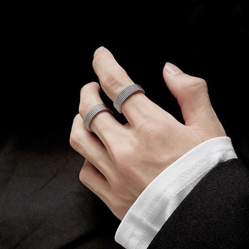 Nhẫn Nam Nữ Xích Elas Ring Phong Cách Hiphop Màu Đen Bạc Đẹp Cao Cấp - Nhẫn Chất liệu Titan Không Gỉ - Elas Ring -CamCam