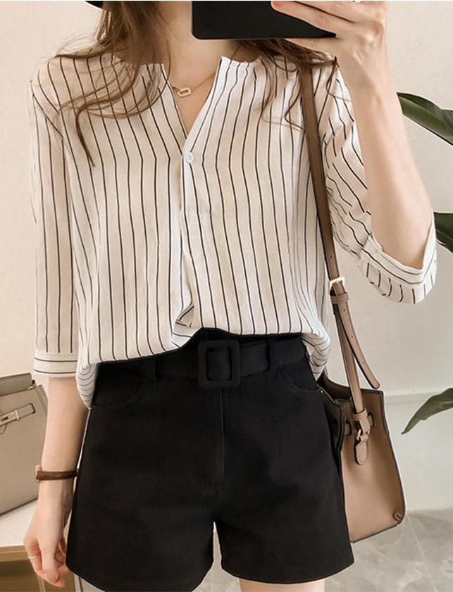 Áo sơ mi kẻ sọc Haint Boutique sm05