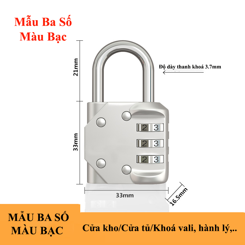 Ổ Khoá Số Khoá Mật Khẩu KUNBE Không Cần Chìa Nhiều Kích Thước An Toàn Chống Trộm