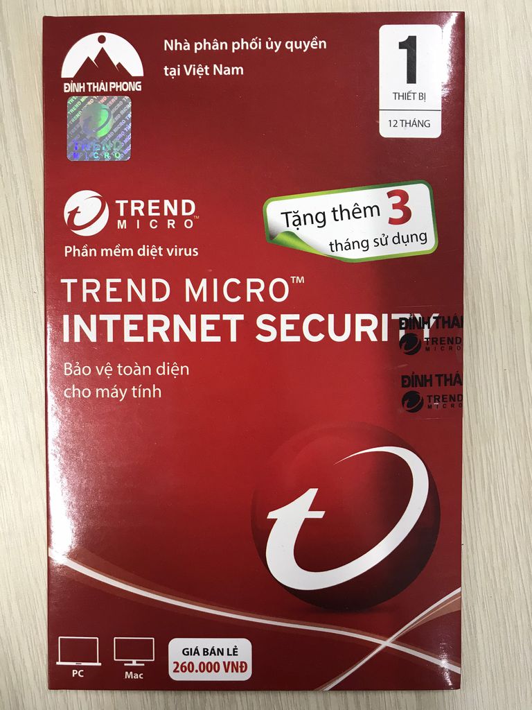 Phần Mềm Diệt Virus Trend Micro Internet Security 1 PC 12 tháng tặng kèm 3 tháng - Hàng Chính Hãng