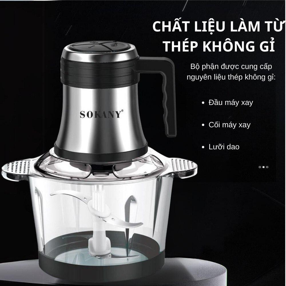 Máy xay thịt đa năng SOKANY SK-7026 công suất cao 800W, dung tích 3L, lưỡi dao 2 tầng xay nhuyễn mọi thực phẩm- HÀNG CHÍNH HÃNG - DELIYA