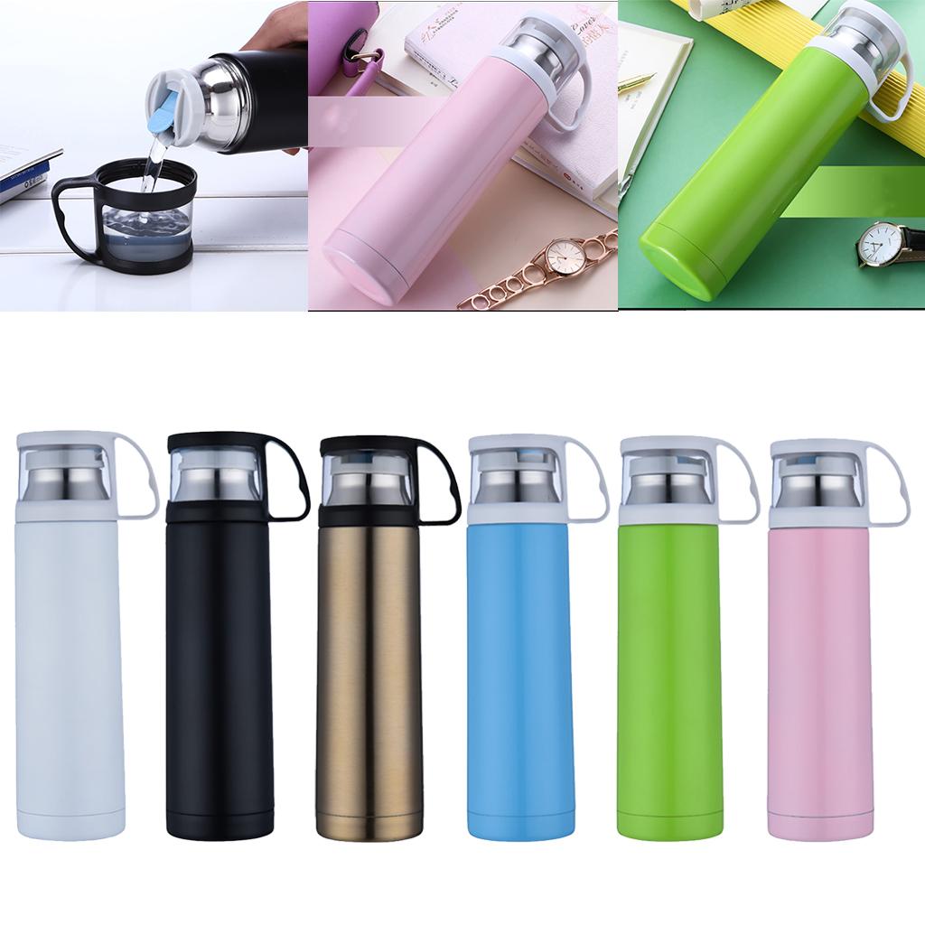 500ml Vacuum Insulated Flask Thermal Sports Water Bottle Hot/Cold White