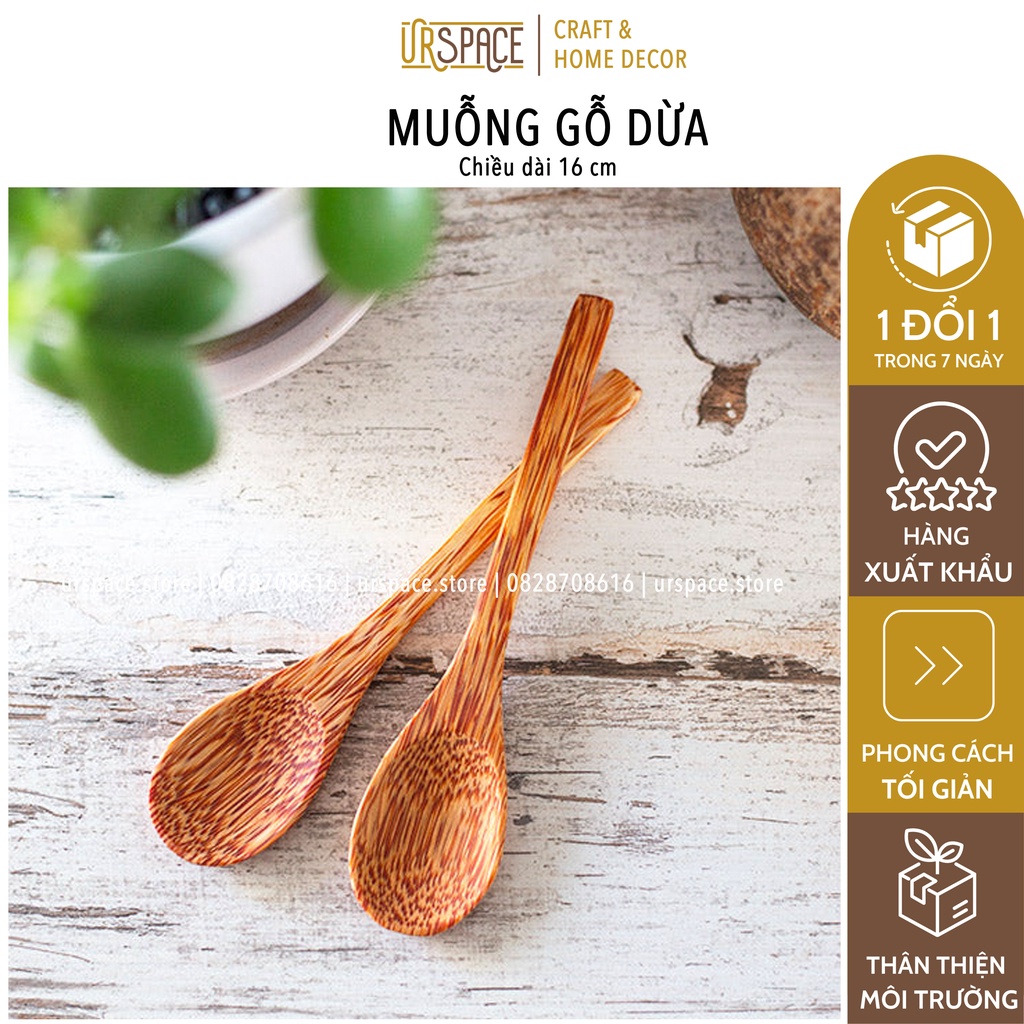 Chén dừa muỗng gỗ dừa dùng để ăn ngũ cốc granola salad sữa chua hoa quả