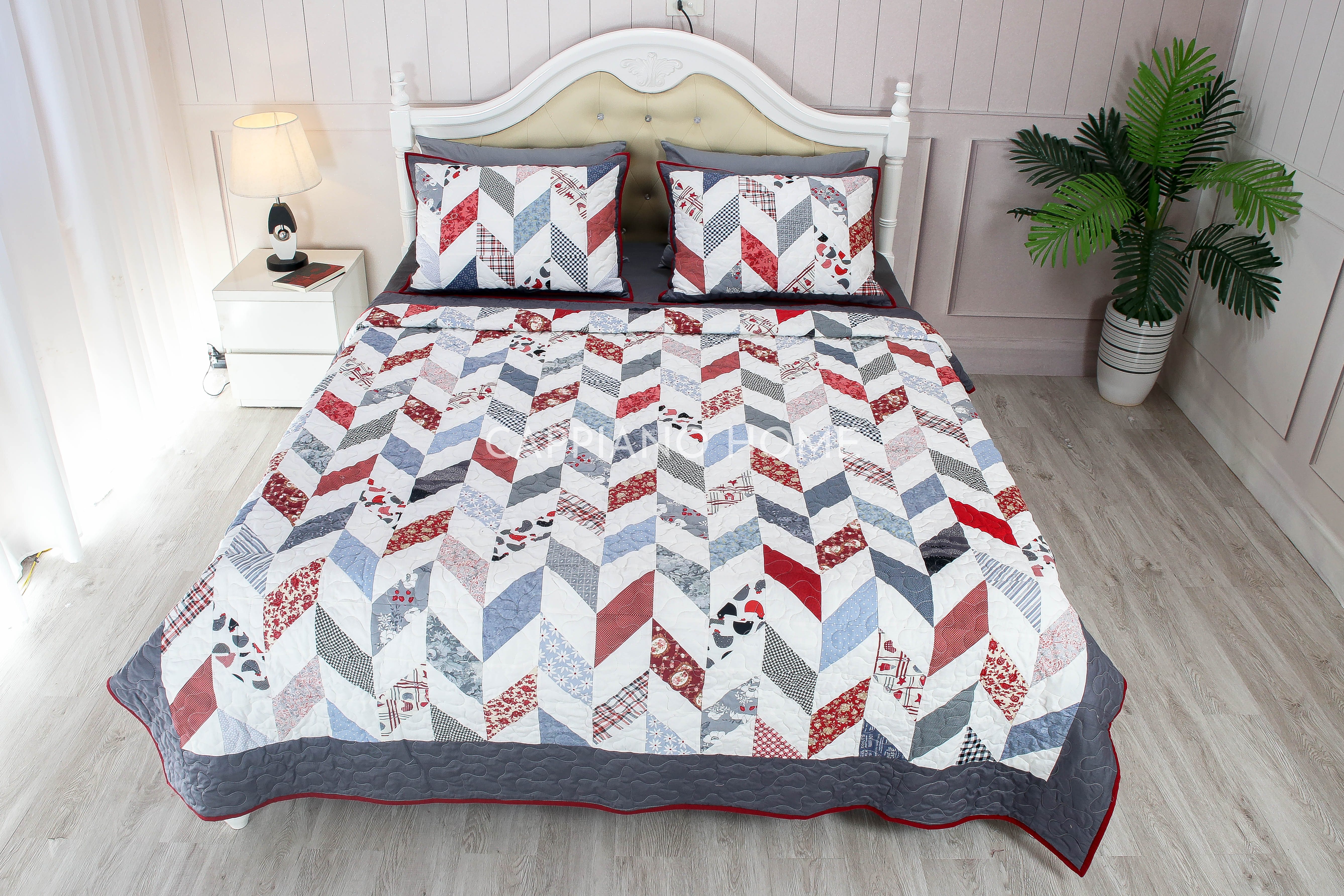 QUILT BLANKET CHĂN COTONE HÀN HOẠ TIẾT GHÉP VẢI COTTON 100% /OEM