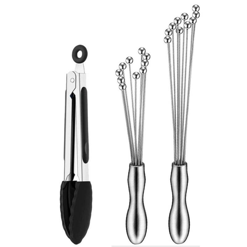 Đồng Hồ Nam Dây Thép Không Gỉ Bóng Cỏ Roi, Dây Máy Đánh Trứng Bộ Kẹp Gắp Thức Ăn Để Nấu Ăn, Máy Xay Sinh Tố, Khuấy chức Năng Đánh, Đánh Bại Nước Sốt, V. V...