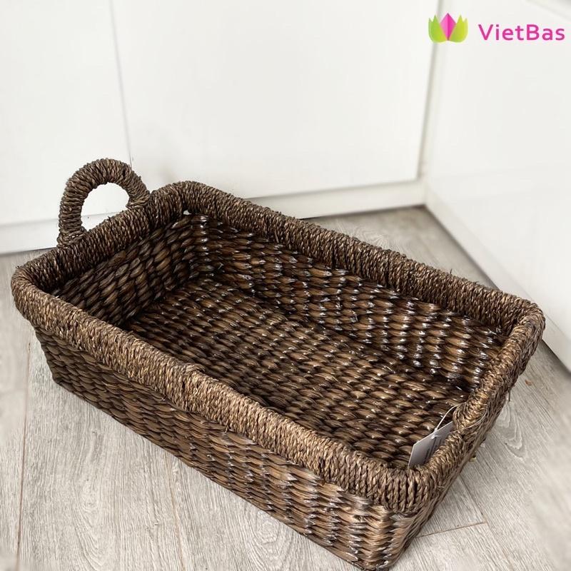 Khay lục bình VIETBAS chữ nhật màu đen 3 size MAU80
