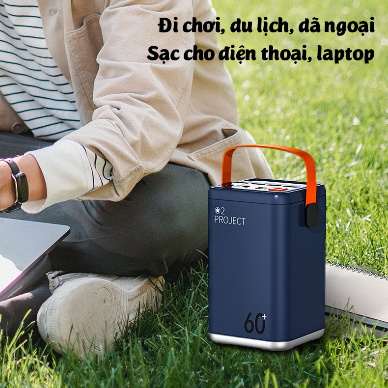 Sạc dự phòng dung lượng lớn 2Project 60000mAh có quai mang đi chơi đi du lịch , shipper tiện dụng