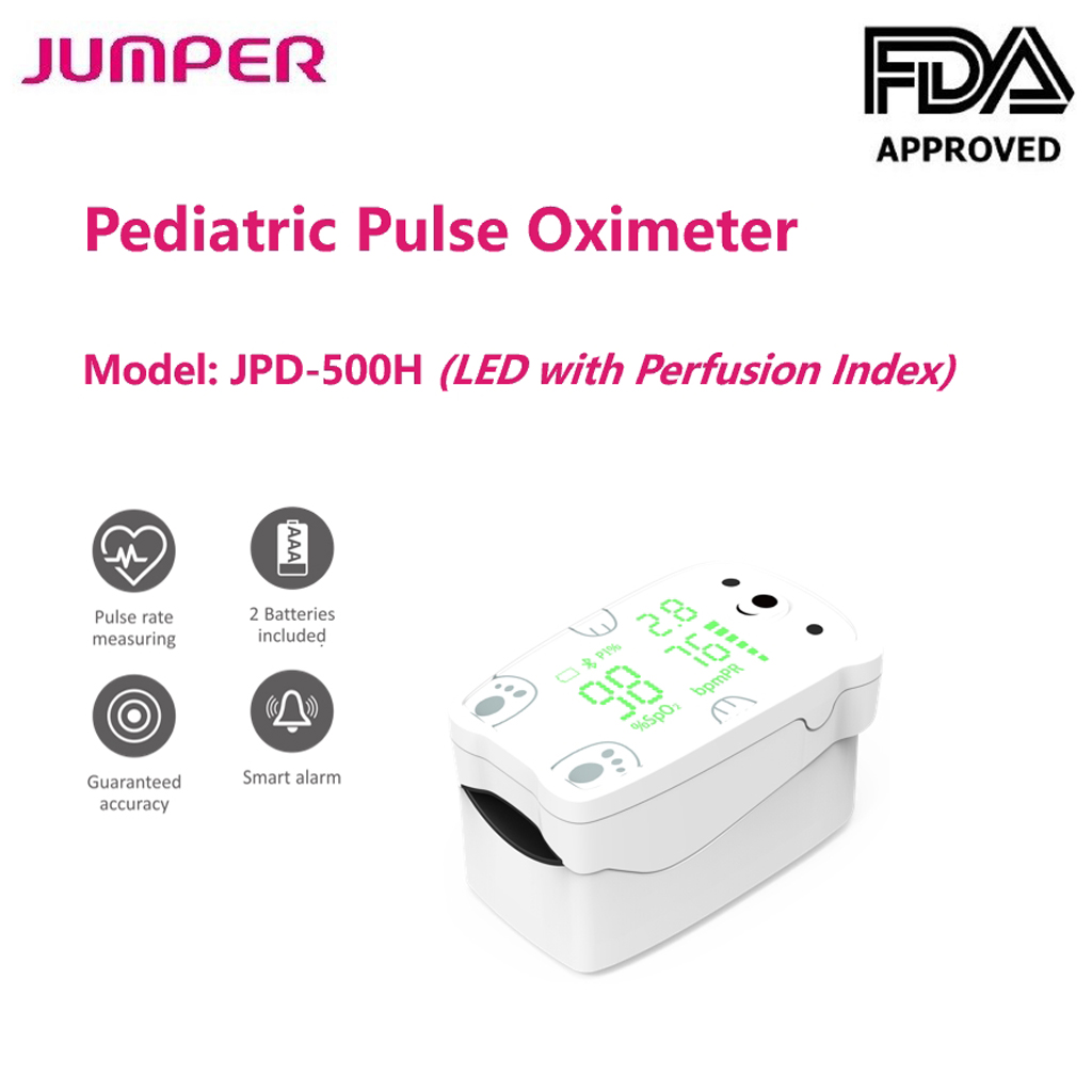 Máy đo nồng độ oxy trong máu Jumper JPD-500H | Dùng Cho Người Lớn Và Trẻ Em - Bảo Hành 24 Tháng [FDA Hoa Kỳ + xuất USA]