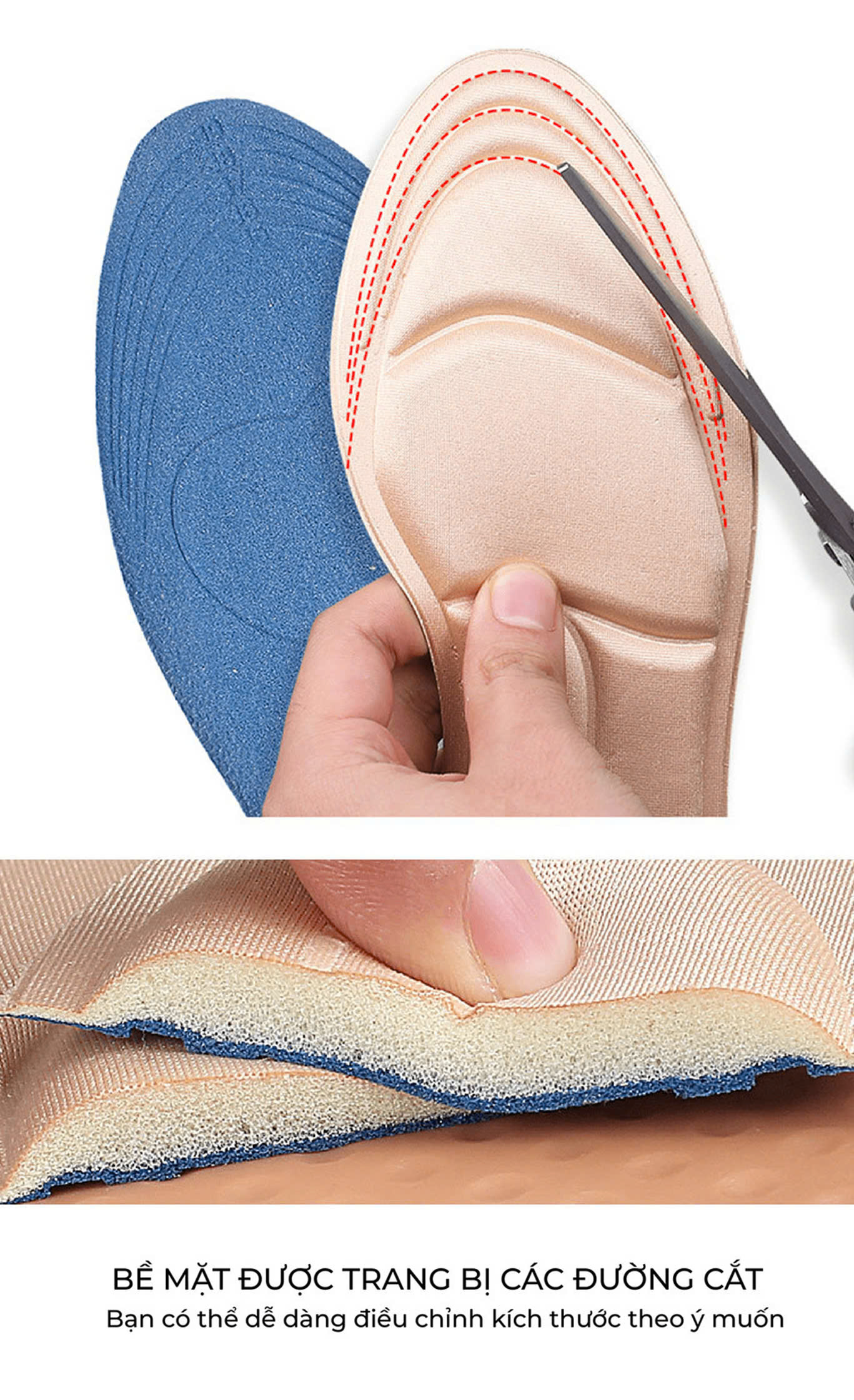 Miếng Lót Giảm Size Cho Giày Bị Rộng Cao Cấp MÀU ĐEN 2 Miếng Lót Giày Cao Gót Mũi Tròn Giúp Giảm Size Vải Thoáng Khí Và Êm Chân 2 Cặp