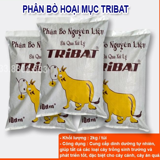 Phân Bò Tribat 10dm3 đã quy xử lý chuyên dùng cho cây cảnh - rau - hoa màu