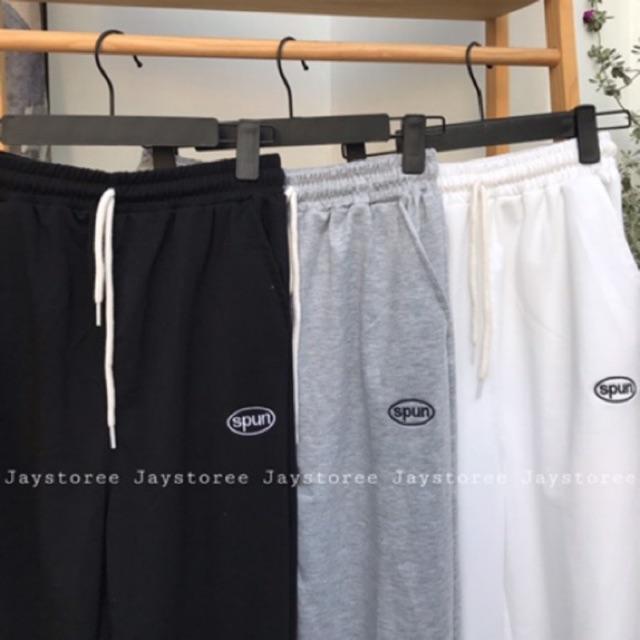 Quần thun jogger thêu chữ SPUN ️ Nam nữ unisex ️