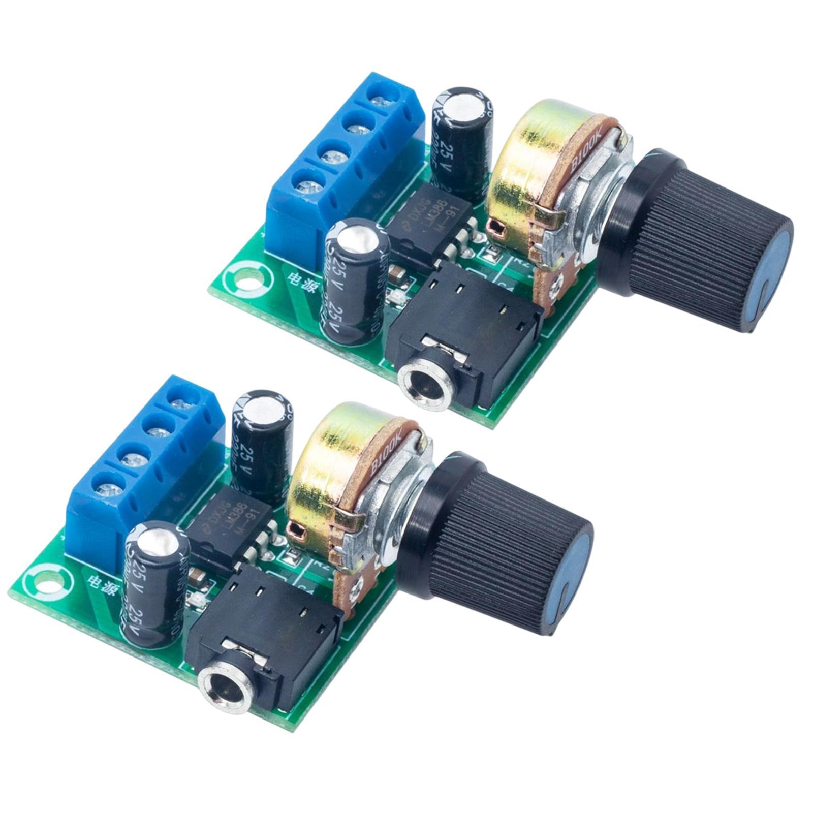2Pcs LM386 Amplifier Board Power Amplifier Board DC3-12V for Speaker Sound System DIY