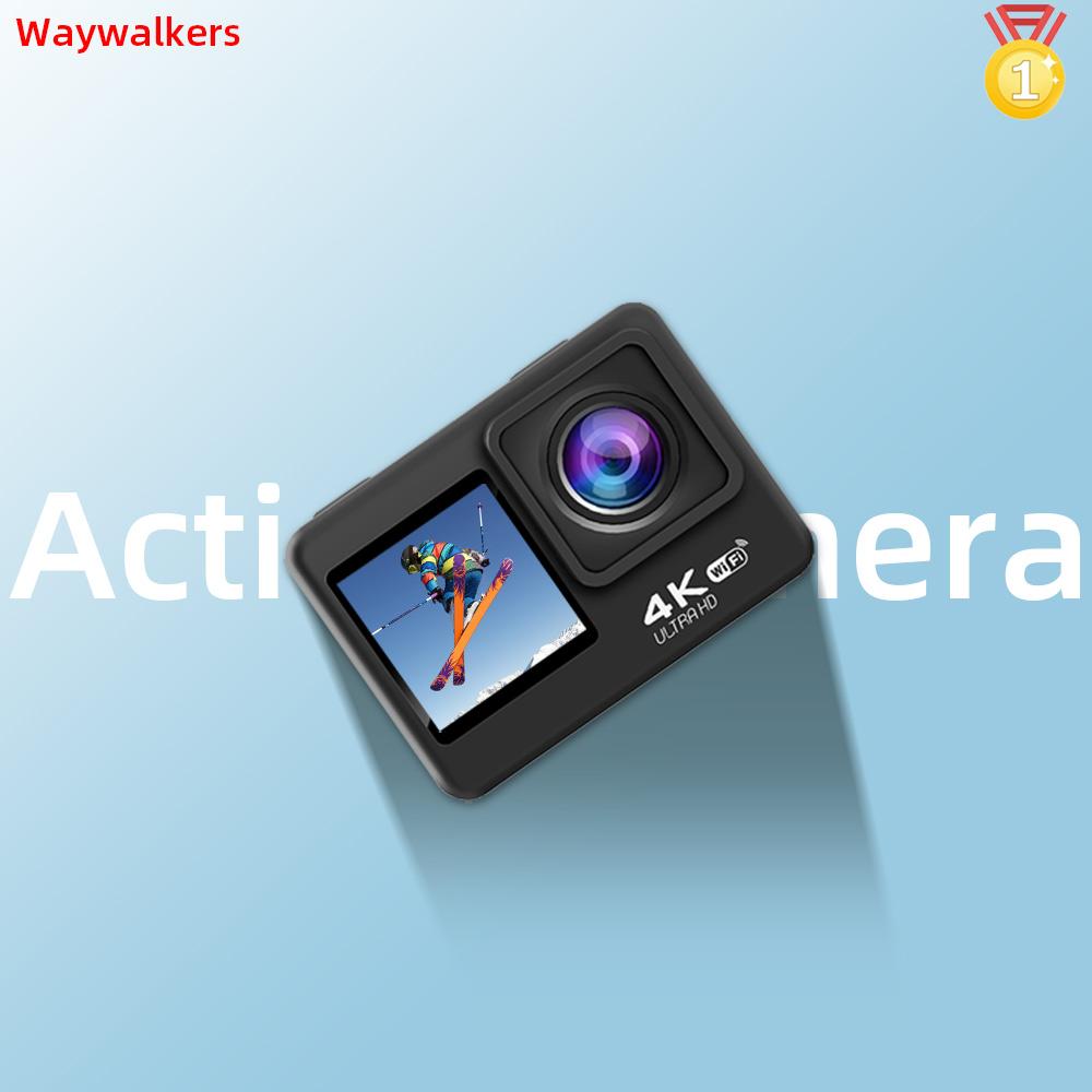 Waywalkers 60fps Camera hành động 4K 24MP LCD 2.0 inch EIS Zoom 4x Quay video Chống nước 30m Đi mũ bảo hiểm thể thao Pro Cam