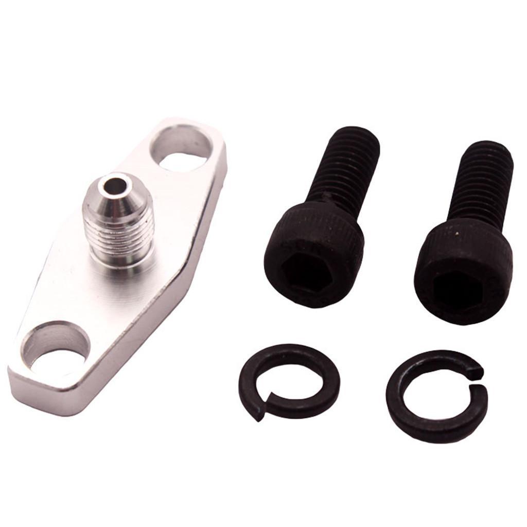 T3 T3/T4  T4  Oil Feed Inlet Flange Gasket Adapter Kit 3 AN Fitting