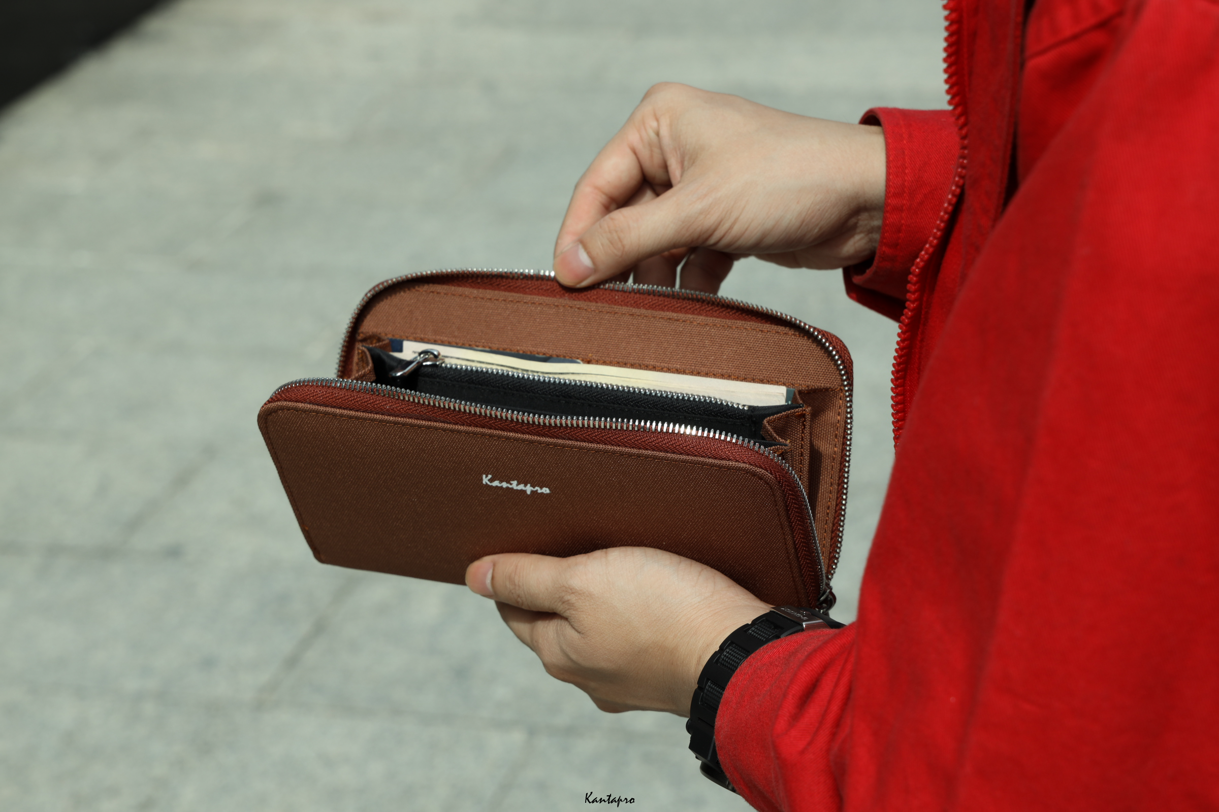 Ví Nam dài chất vải Polyester KANTAPRO - Zipper Wallet